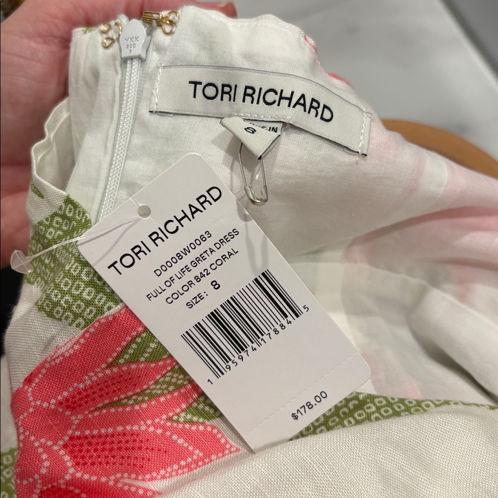 Tori Richard pink green floral dress - Picture 5 of 5